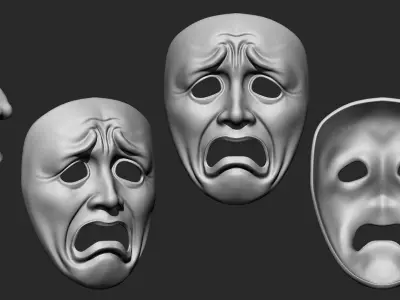 Masks IMM OBJ Brushes 40 in one vol 4 3D model