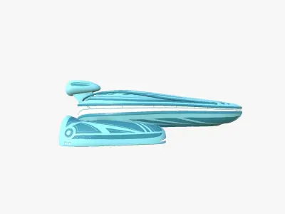 Alien Spaceship UFO H12 Cartoon - Sci Fi Spacecraft Design Low-poly 3D model