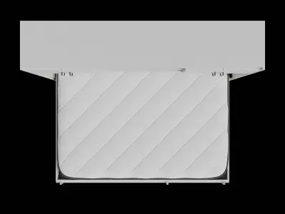 White Wall Bed Cabinet Opened Low-poly 3D model