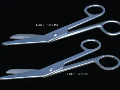 Scissors PBR Game Ready pair of surgical Low-poly 3D model