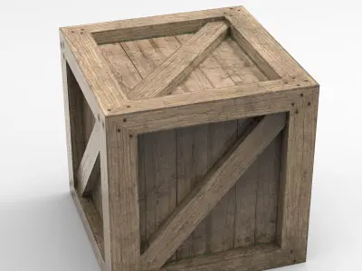 Wooden Box Crate Low-poly 3D model Low-poly 3D model