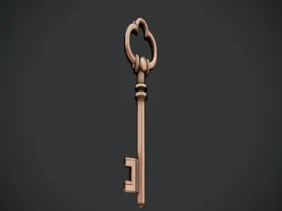 antique skeleton key 3D model