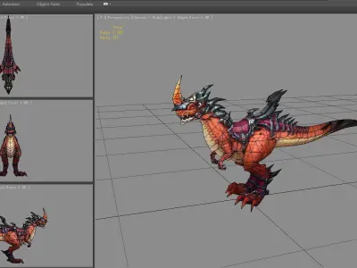 Velociraptor mount Low-poly 3D model