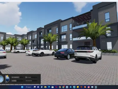 Industrial and commercial building 3d Model with roof garden  3D model