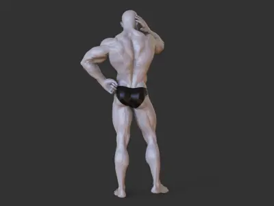 Bodybuilder Pose 3D print model 4