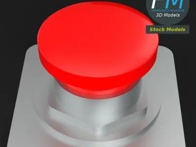 Red button 3D model