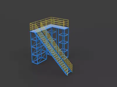 Industrial stairs 3D model get