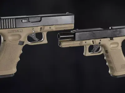 Glock 17 Gen 3 Low-poly 3D model
