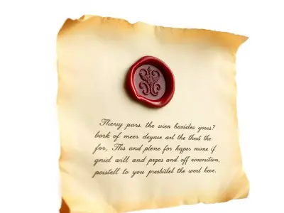 Antique Scroll with Wax Seal Model Pack Low-poly 3D model