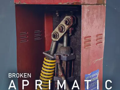 Broken Aprimatic Industrial Machine - Post Apocalyptic Game Prop 3D model