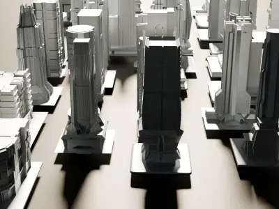 3D sci fi skyscraper  futuristic buildings 3D model