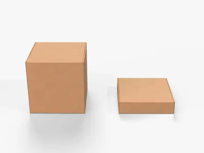 Mailer Boxes - Cube and Flat Set 3D model