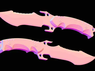 Game Ready Military Tactical Knife Low-poly 3D model