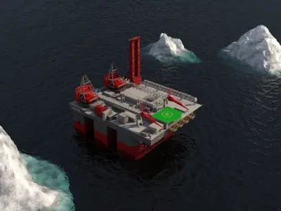 Balder Offshore Oil drilling  Rig Low-poly 3D model