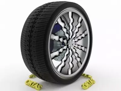 ORTAS CAR WHEEL RIM 110 GAME READY WHEEL RIM TIRE 3D model