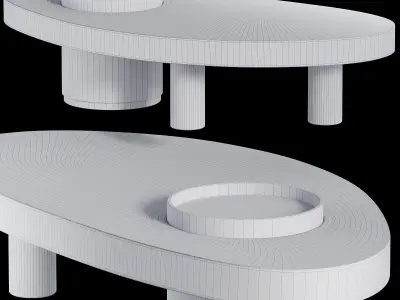 Modern Hidden Storage Solid Wood Coffee Table 3D model