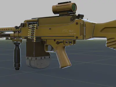 Heckler Koch MG5 Low-poly 3D model