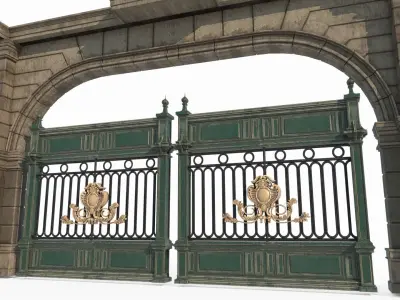 Classical architecture gate iron gate 3D model