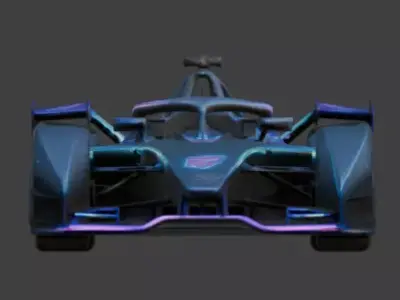 Stealth Black Formula Racing 3D Model V02 Low-poly 3D model
