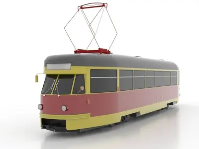 Tatra T2SU Low Low-poly 3D model