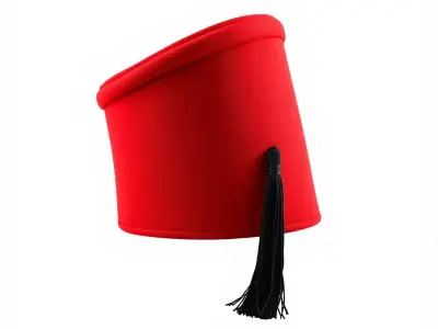 Red Fez Hat with Tassel Model Pack Low-poly 3D model