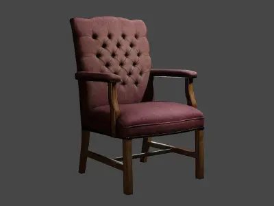 Chesterfield-Styled Business Chair Low-poly 3D model