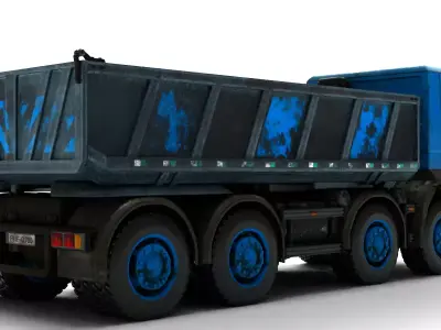 Blue Rigged Dump Truck 3D model