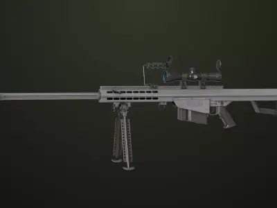 Sniper Rifle 02 Black and Sandal Single Map All PBR Unity UE Low-poly 3D model