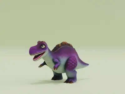 Cute Tyrannosaur Dinosaur Chibi style Low-poly 3D model