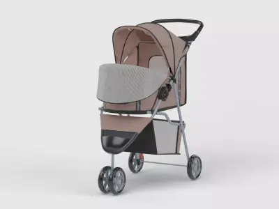 Baby stroller 3D model 3D model 16