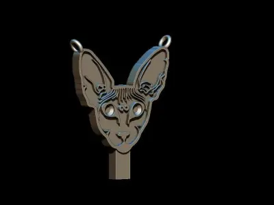 Sphynx Cat pendant 3D print model