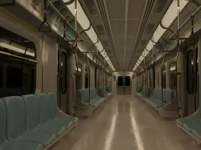 Subway Metro Train Interior Low-poly 3D model