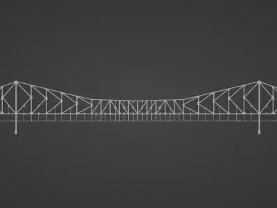 Suspension Type Balanced Cantilever Bridge Free 3D model