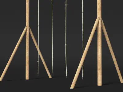 Training Crossbar with Ropes 3D model