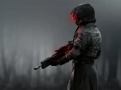 Sci Fi Sniper Soldier  Low-poly 3D model