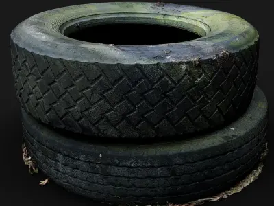 tires truck junkyard trash pt1 PBR photogrammetry Low-poly 3D model