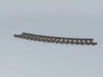 Eco Rail Track Short Curve Old Wooden Split Sleepers Free 3D model