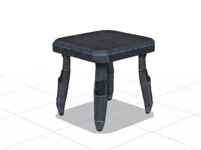 Low polygon sci-fi table  clean sharpy Low-poly 3D model