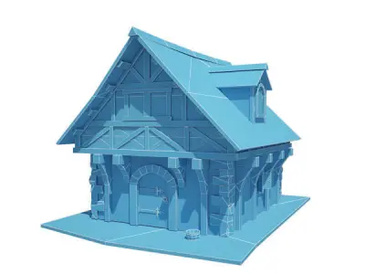 Medieval Building 10 Townhouse Low-poly 3D model