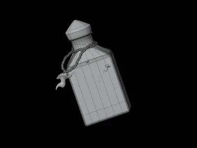 Fire Spell Potion 3D Illustration 3D model