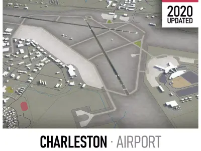 Charleston Airport Low-poly 3D model