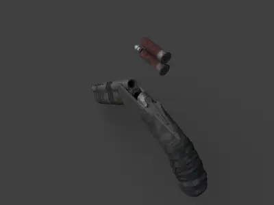 double-barreled homemade sawn-off shotgun Free low-poly 3D model