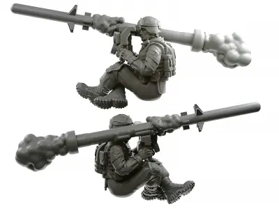 javeline toy soldier holding gun 3D print model