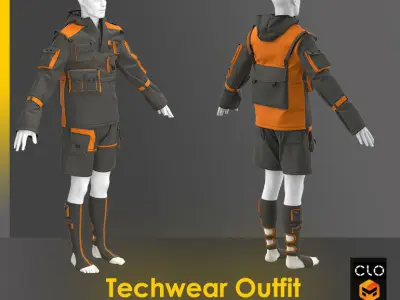 Techwear Outfit 3D model