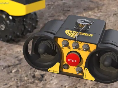 Remote Control Trench Roller Bomag BMP8500 Dirty 3D model