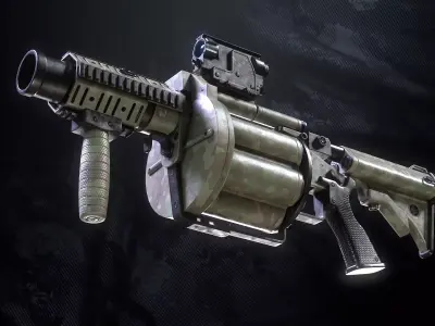 M32 Grenade Launcher Low-poly 3D model purchase