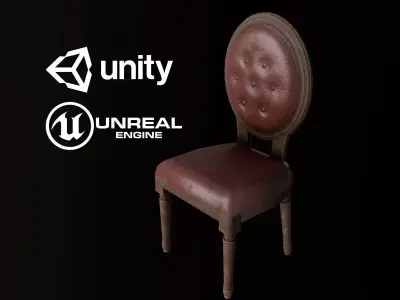 Antique Chair - PBR Game Ready Low-poly 3D model buy