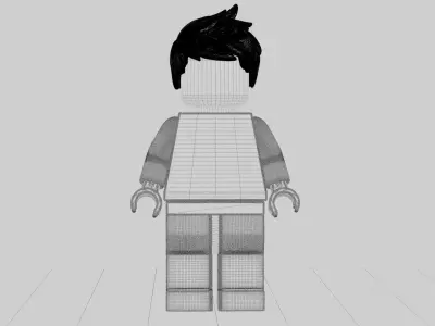 Anime Spiky Hair 3D Model for Lego Minifigure Jackfrost 3D model