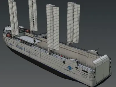 Wind poweredRo-Ro vessel 3D model Low-poly 3D model