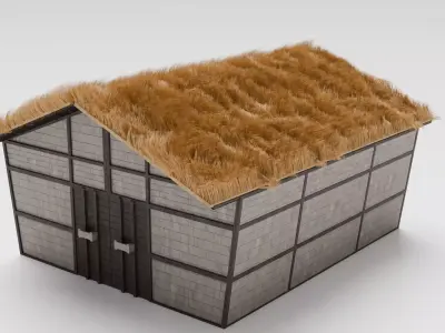 Medieval Warehouse Low-poly 3D model